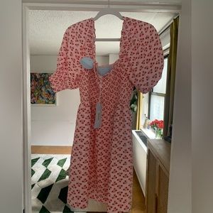 NWT Hill House Athena Nap Dress in Pink Spaced Floral Size Medium